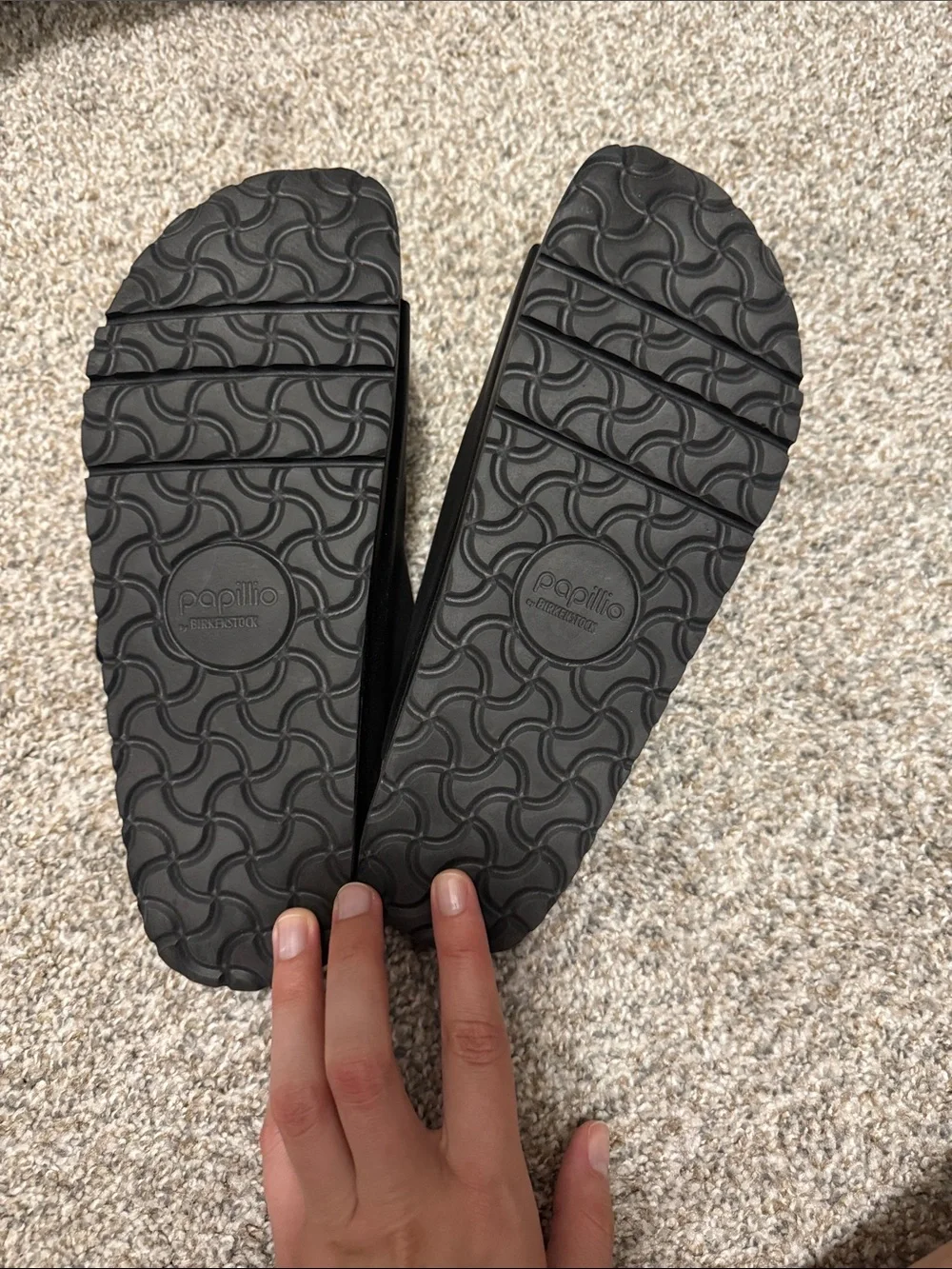 Papillio Black Two-Buckle Cork Footbed Slide Sandals - Picture 3 of 4